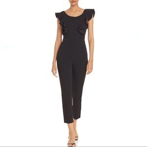 AQUA Black Ruffle Sleeve Jumpsuit M Rehearsal Dinner Party